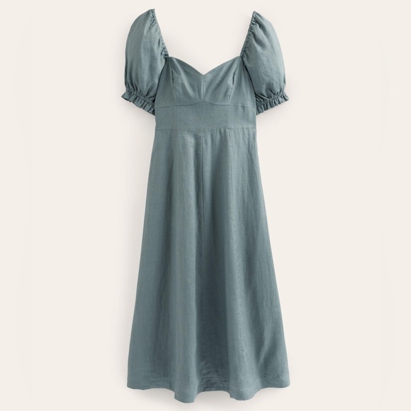 BODEN Linen Sweetheart Neckline Dress - Picture 2 of 6